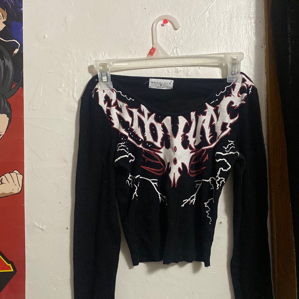 SHEIN y2k crop top black/white/red